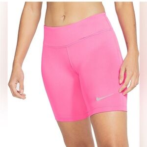 Nike Mid-Thigh Running athletic biker Shorts Barbie bubble gum Pink Glow size S